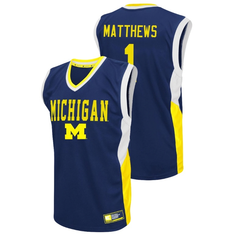 Michigan Wolverines Men's NCAA Charles Matthews #1 Blue Fadeaway College Basketball Jersey BGT5649HI